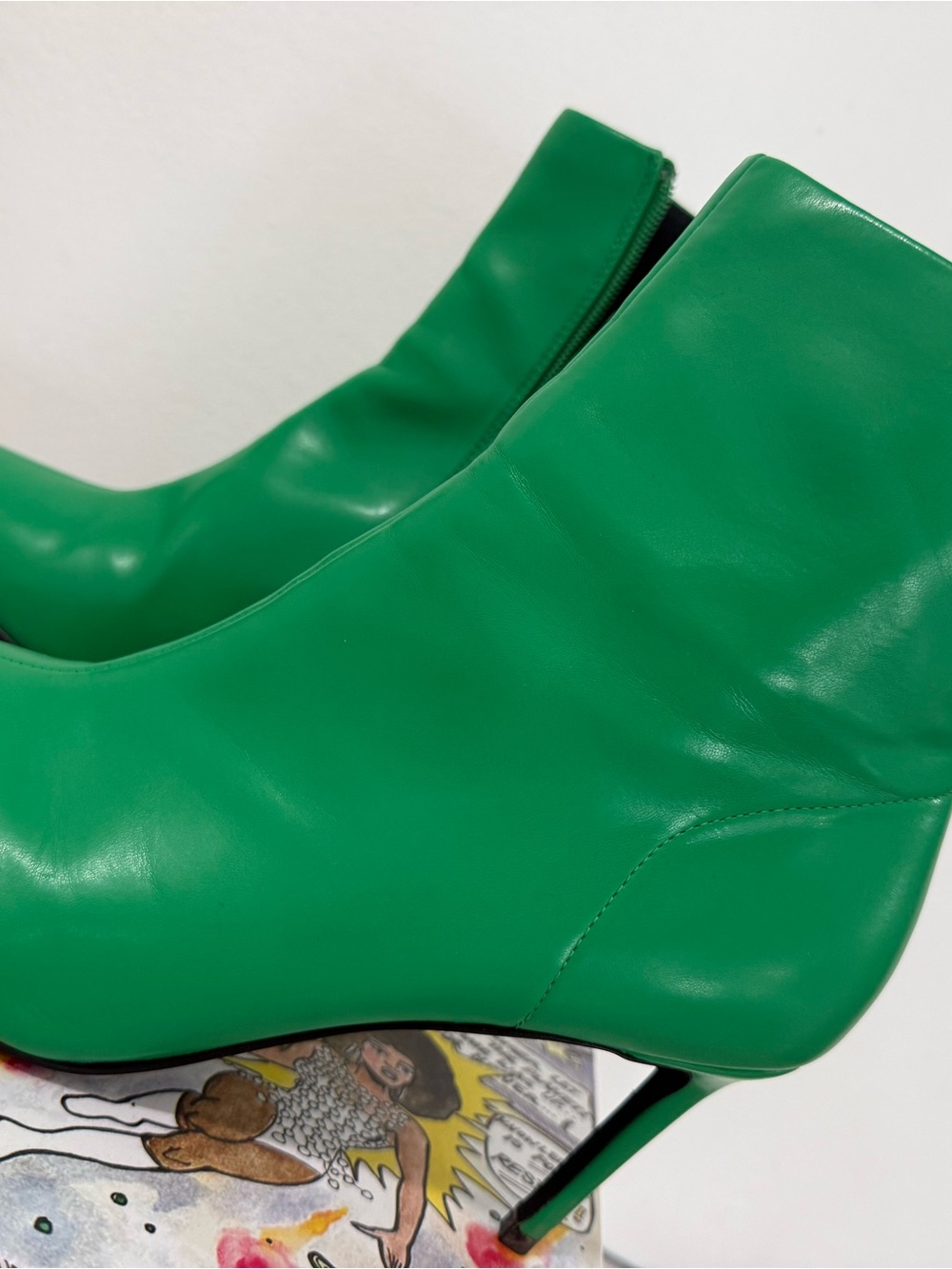 Jeffrey Campbell Emerald Green Leather Ankle Boots